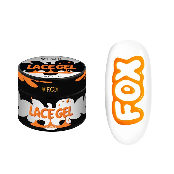 F.O.X. Lace Gel, 5 ml, Orange. Gel-Farbe mit Zusammenzieheffekt #1