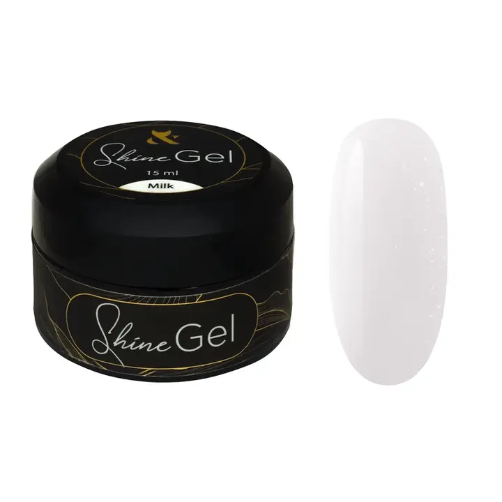 F.O.X. Shine Gel, 15 ml, Milk. Гель для укріплення натуральних нігтів, молочний з шимером #1