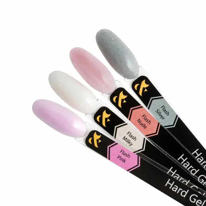 F.O.X. Hard Gel, 15 ml, Flash Nude. Рідкий гель для моделювання нігтів з шимером #2
