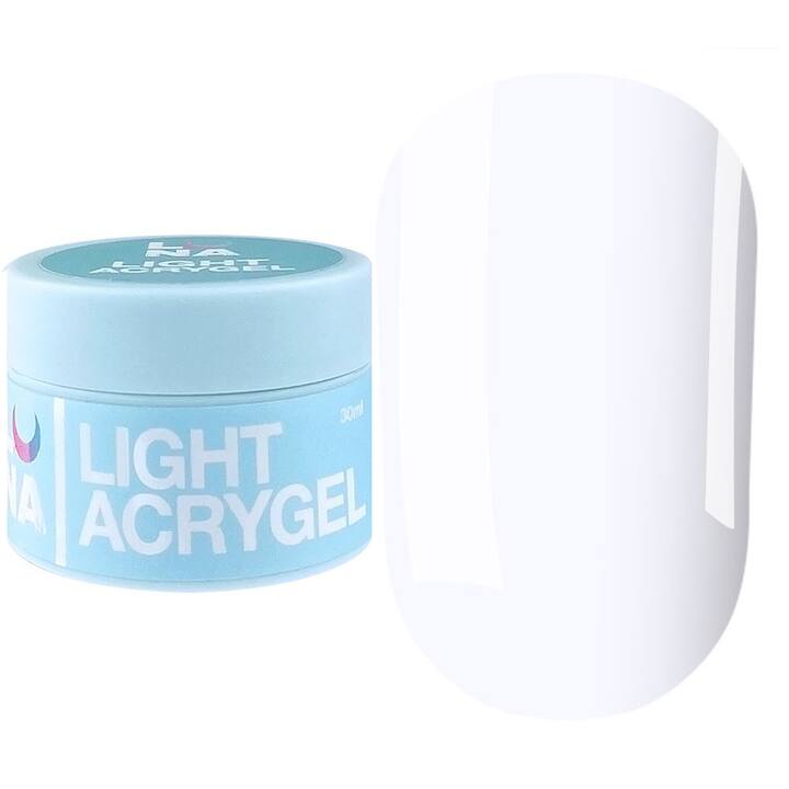 УЦІНКА / LUNAmoon. Light Acrygel #2 White, 30 ml, рідкий гель, високопігментований білий — Уцінка, NAILSMADE