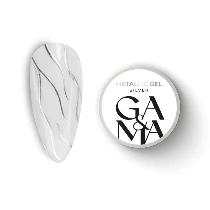 GA&MA. Metallic Gel, Silver, 5 g, металева гель-фарба, срібло #1