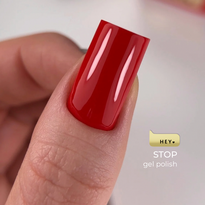 HEYLOVE. Gel Polish, STOP, 15 ml, gel polish, vermelho vivo clássico #4
