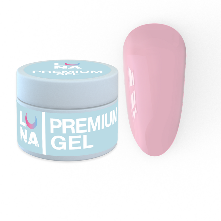 LUNAmoon. Premium Builder Gel #15 Delicate pink, 15 ml, gel modelador, rosa suave #2