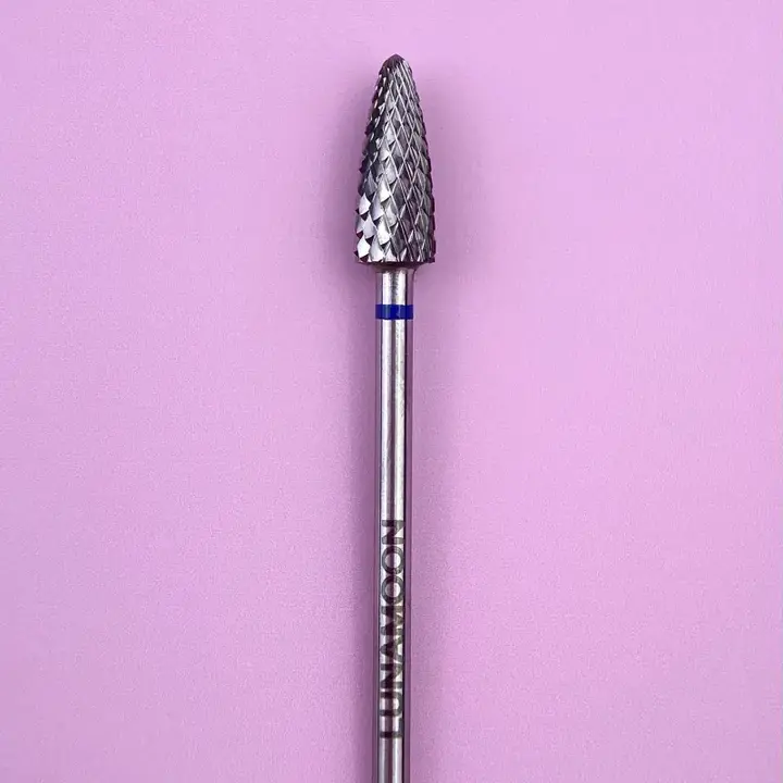 LUNAmoon. Carbide nail bit, corn, Balance Blue, 5 mm. Hartmetallfräser, verjüngt, "Mais", blau, für Linkshänder #2
