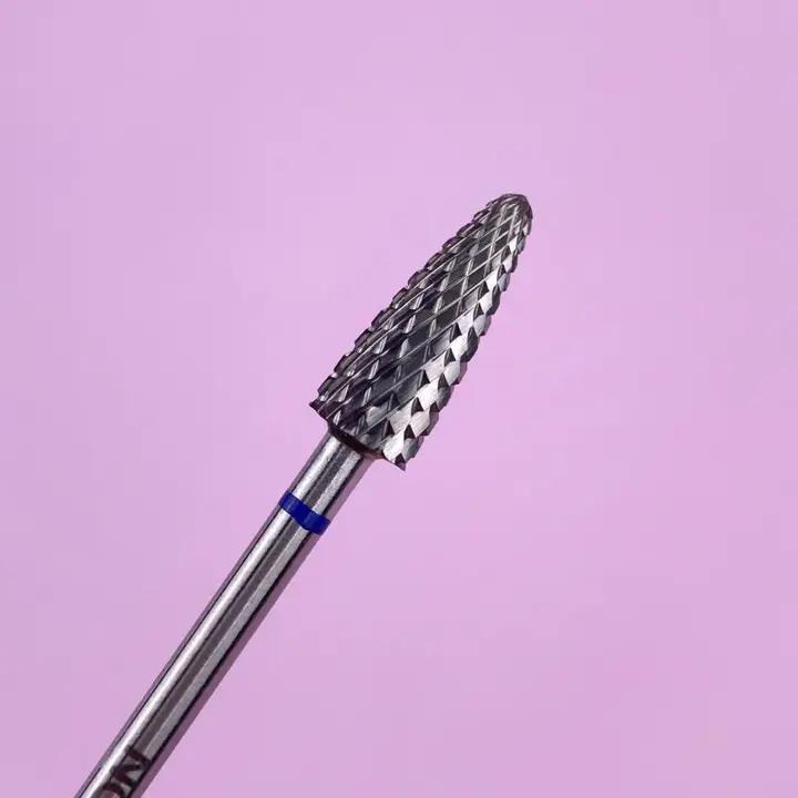 LUNAmoon. Carbide nail bit, corn, Balance Blue, 5 mm. Hartmetallfräser, dünn, "Mais", blau #3