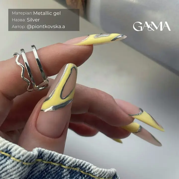 GA&MA. Metallic Gel, Silver, 5 g, металева гель-фарба, срібло #5