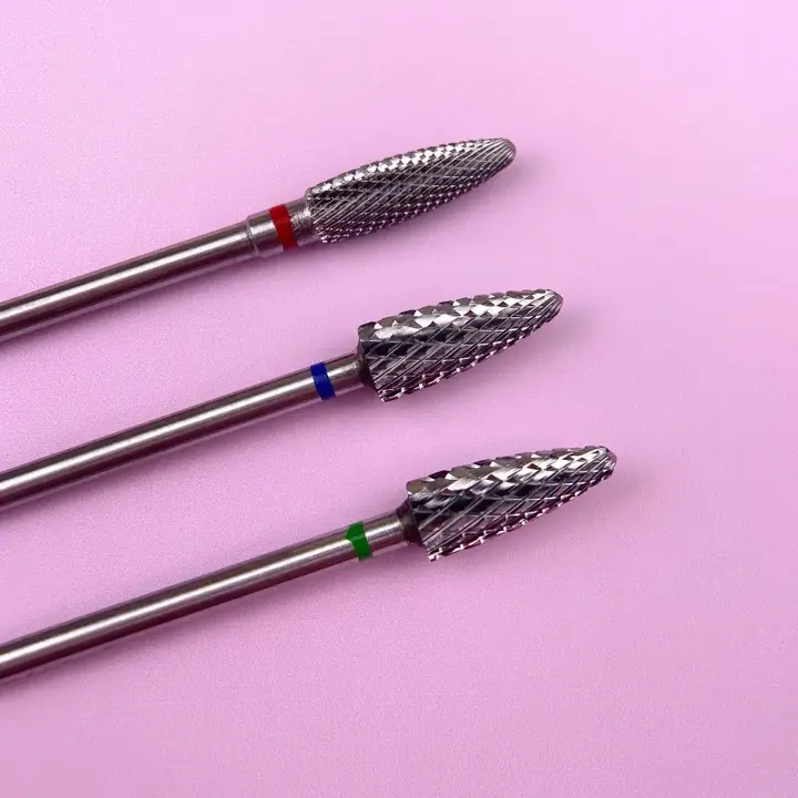 LUNAmoon. Carbide nail bit, corn, Balance Blue, 5 mm. Hartmetallfräser, verjüngt, "Mais", blau, für Linkshänder #4