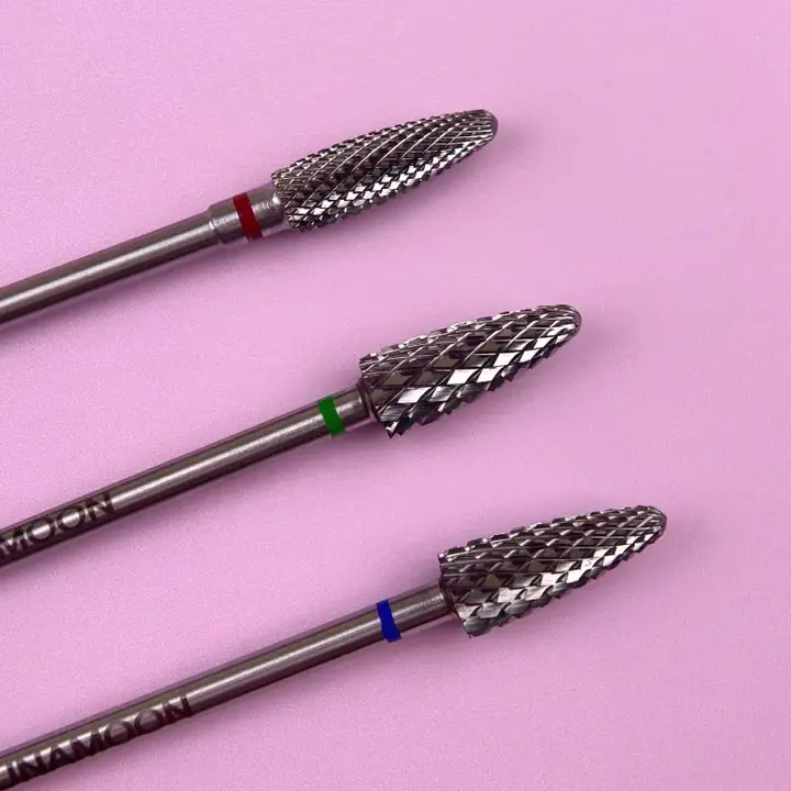 LUNAmoon. Carbide nail bit, corn, Balance Blue, 5 mm. Hartmetallfräser, dünn, "Mais", blau #4