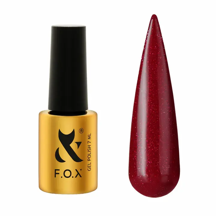F.O.X. Gel polish, Shimmer, Moulin Rouge #010, 7 ml. Гель-лак з шимером #1