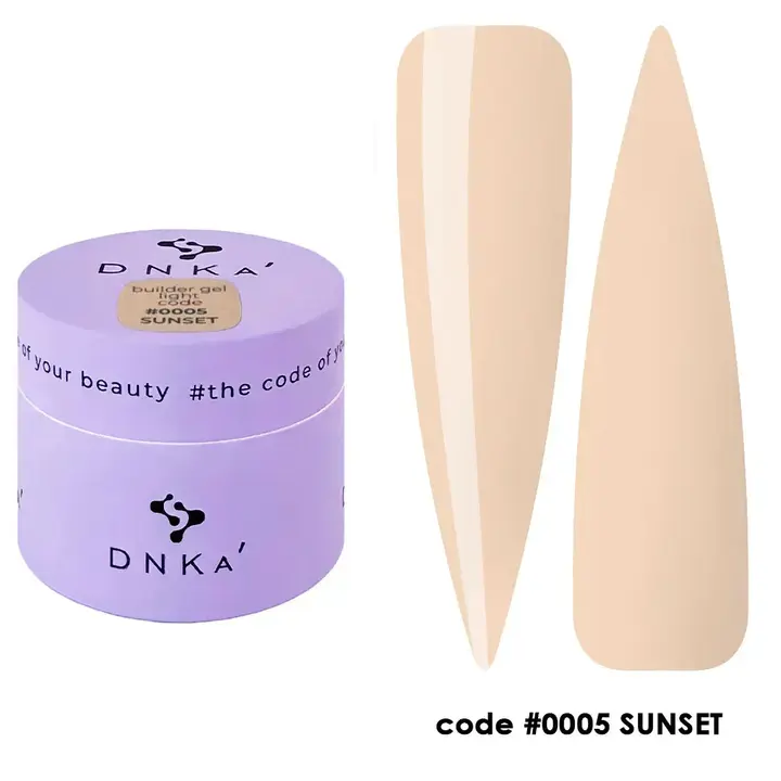 DNKa’. Builder Gel, Light, #0005, Sunset, 15 ml, гель для моделювання #1