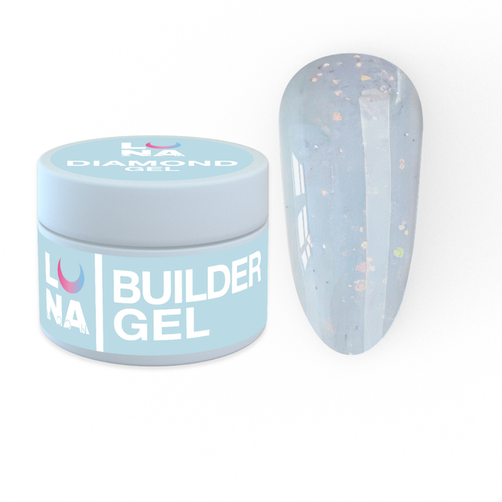 УЦІНКА / LUNAmoon. Diamond Builder Gel #5, 15 ml, гель для нарощування з блискітками #1