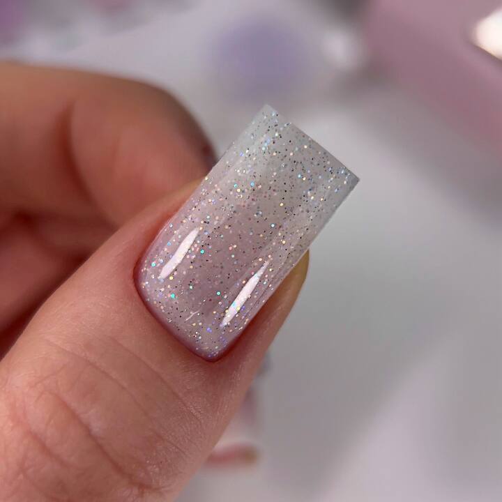 HEYLOVE. Smart gel, HAIL, 15 ml, liquid builder gel, гель для нарощування з шимером #2