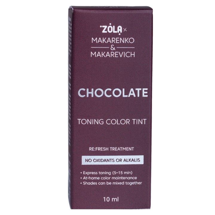 ZOLA x Makarenko x Makarevich. Eyebrow Toning Color Tint, Chocolate, 10 ml. Тонуюча фарба для брів, коричневий #4