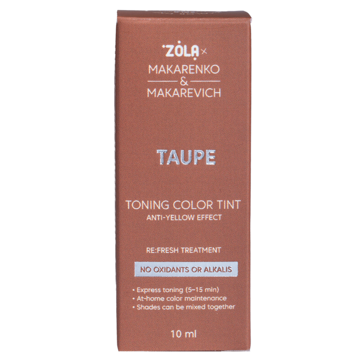 ZOLA x Makarenko x Makarevich. Eyebrow Toning Color Tint, Taupe, 10 ml. Тонуюча фарба для брів, нейтральний русий #4