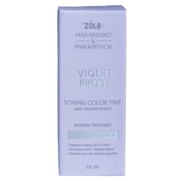 ZOLA x Makarenko x Makarevich. Eyebrow Toning Color Tint, Violet Frost , 10 ml. Тонуюча фарба для брів, нейтралізація жовтого підтону #2