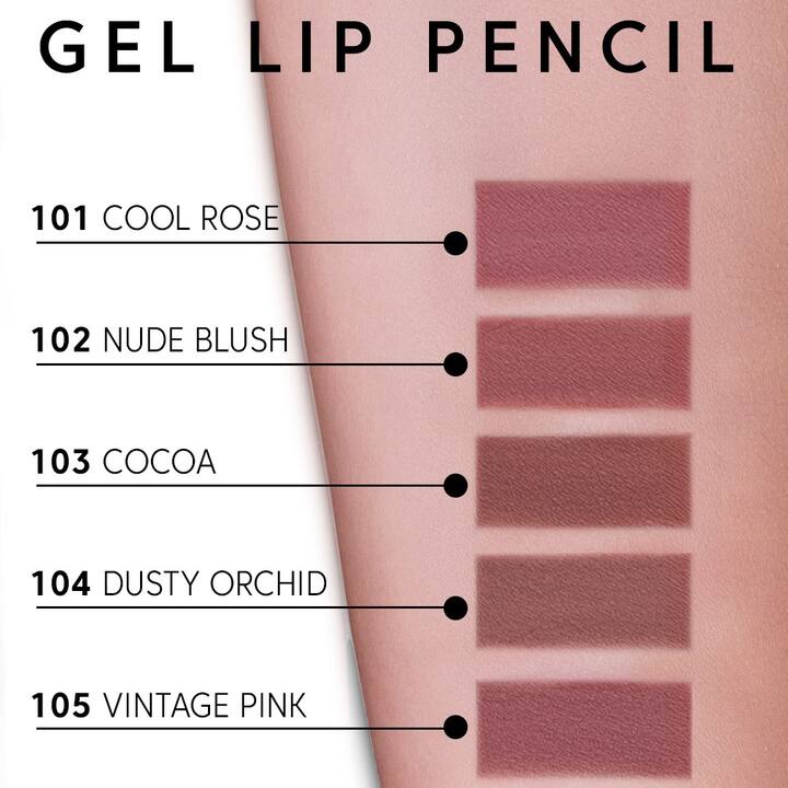 ZOLA. Lip Pencil, #105, Vintage Pink. Гелевий олівець для губ, насичений рожевий #11