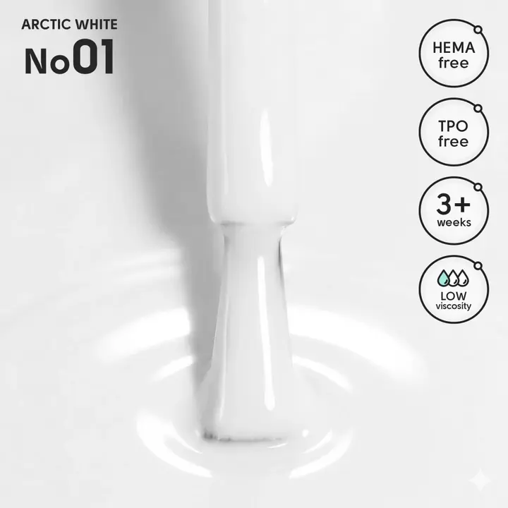 SHELLY. Gel Polish #01, Arctic White, 12 ml. Гель лак #2