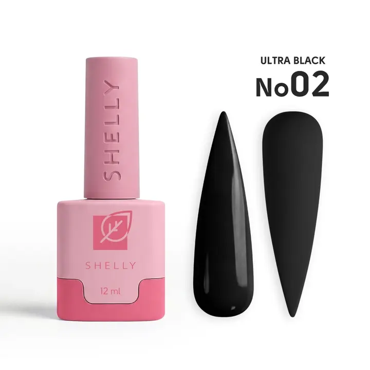 SHELLY. Gel Polish #02, Ultra Black, 12 ml. Гель лак #1
