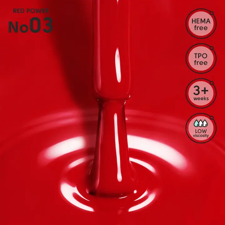 SHELLY. Gel Polish #03, Red Power, 12 ml. Гель лак #2