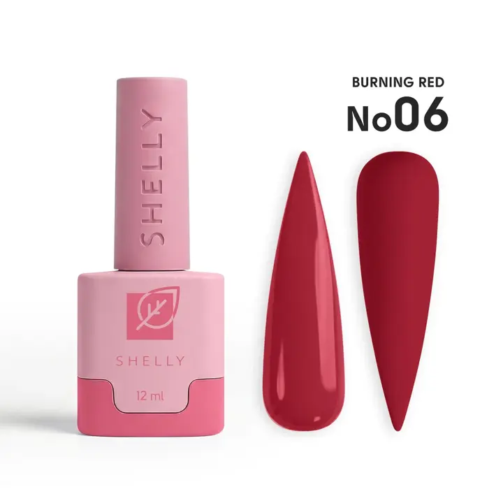 SHELLY. Gel Polish #06, Burning Red, 12 ml. Гель лак #1