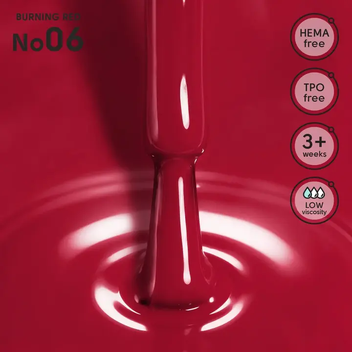 SHELLY. Gel Polish #06, Burning Red, 12 ml. Гель лак #2