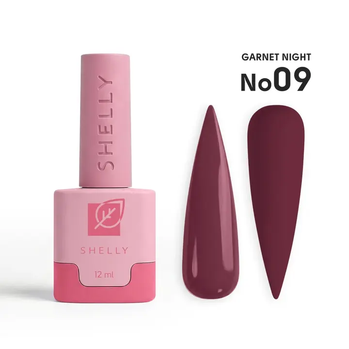SHELLY. Gel Polish #09, Garnet Night, 12 ml. Гель лак #1