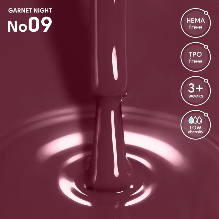 SHELLY. Gel Polish #09, Garnet Night, 12 ml. Гель лак #2