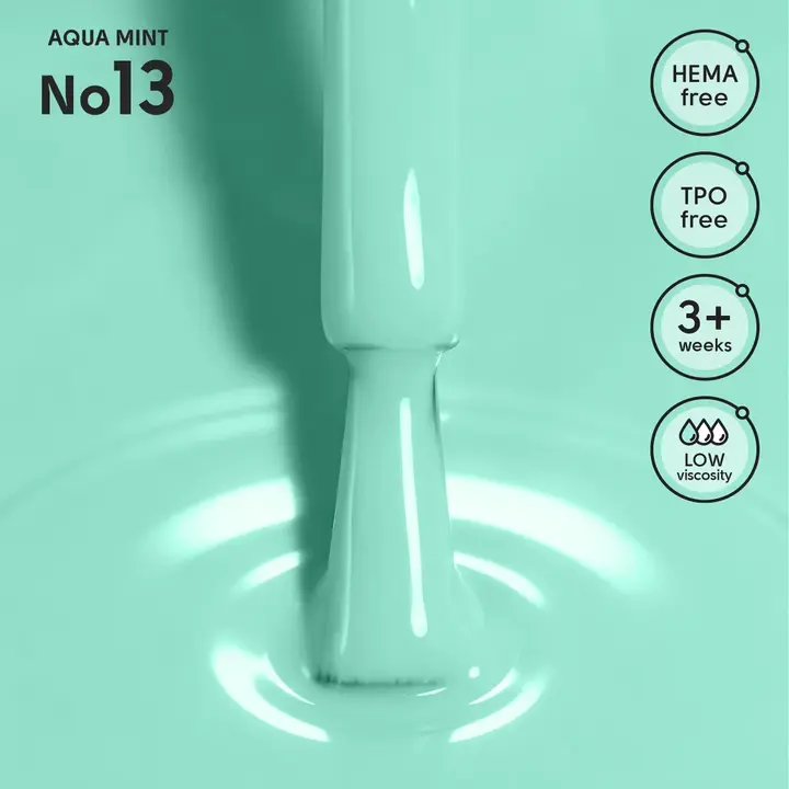 SHELLY. Gel Polish #13, Aqua Mint, 12 ml. Gel Polish #2