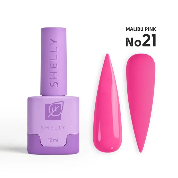 SHELLY. Gel Polish #21, Malibu Pink, 12 ml. Гель лак #1