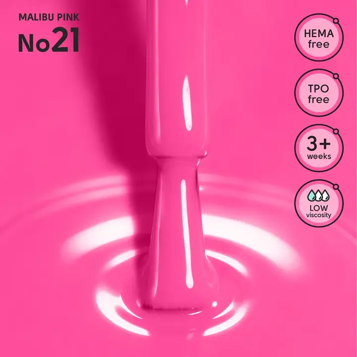 SHELLY. Gel Polish #21, Malibu Pink, 12 ml. Гель лак #2