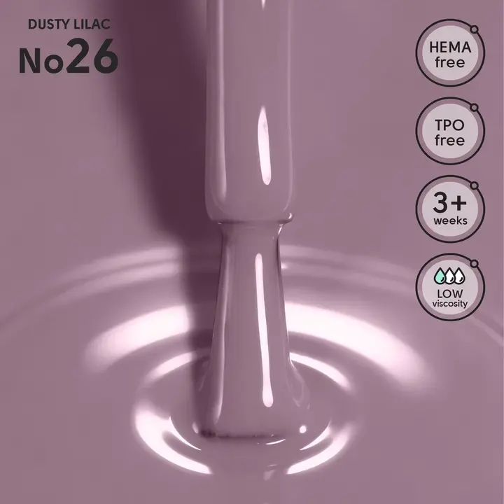 SHELLY. Gel Polish #26, Dusty Lilac, 12 ml. Гель лак #2