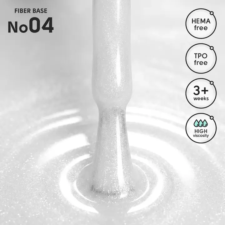 SHELLY. Fiber Base #04, 12 ml. Камуфлююча база з нейлоновими волокнами, з шимером #2