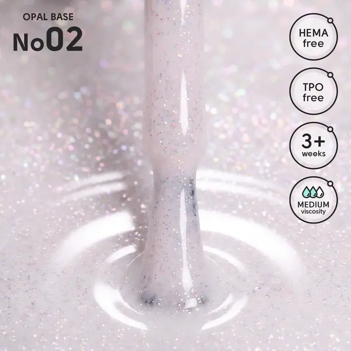 SHELLY. Opal Base #02, 12 ml. Камуфлююча база, з шимером #2