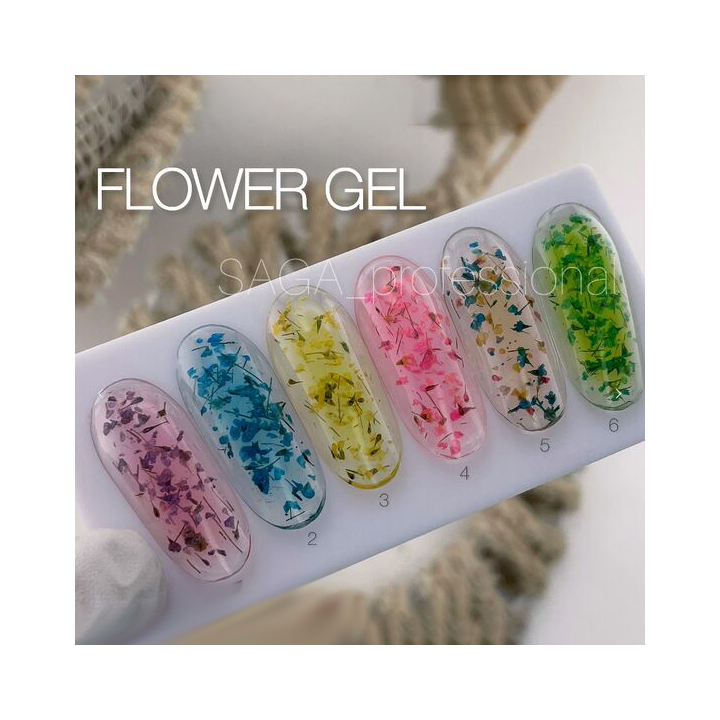 SAGA. Flower Gel, 5 g, #02. Гель з сухоцвітами #6