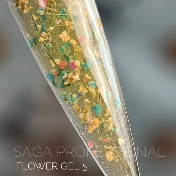 SAGA. Flower Gel, 5 g, #05. Гель з сухоцвітами #2