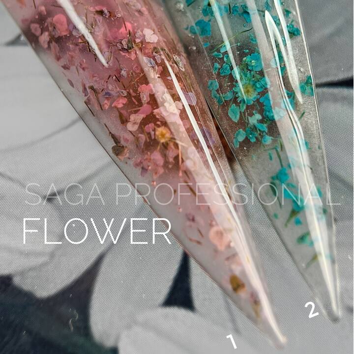 SAGA. Flower Gel, 5 g, #02. Гель з сухоцвітами #3