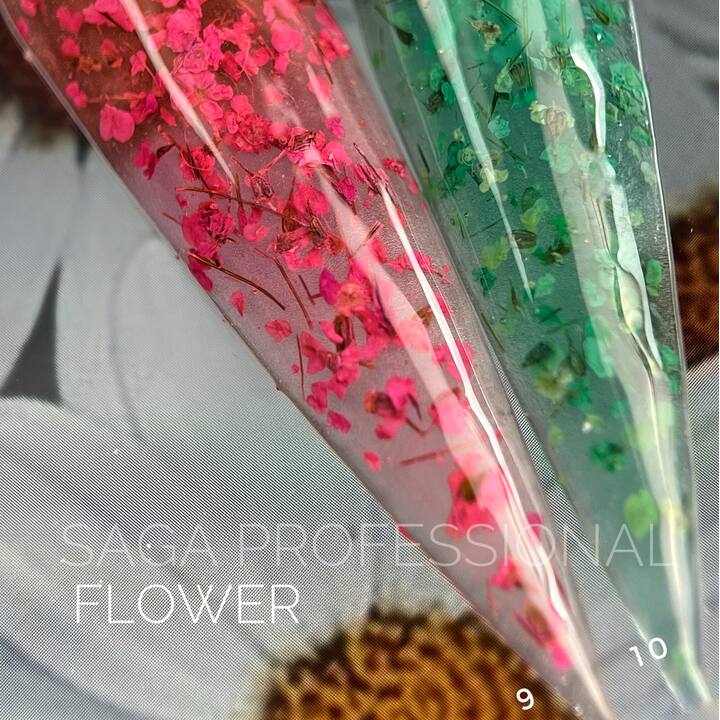 SAGA. Flower Gel, 5 g, #10. Гель з сухоцвітами #3