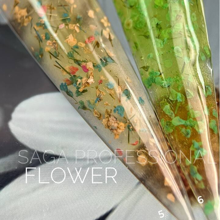 SAGA. Flower Gel, 5 g, #06. Гель з сухоцвітами #3