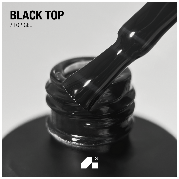 ADORE. Black Top coat, 15 ml. Вітражний топ, чорний #2