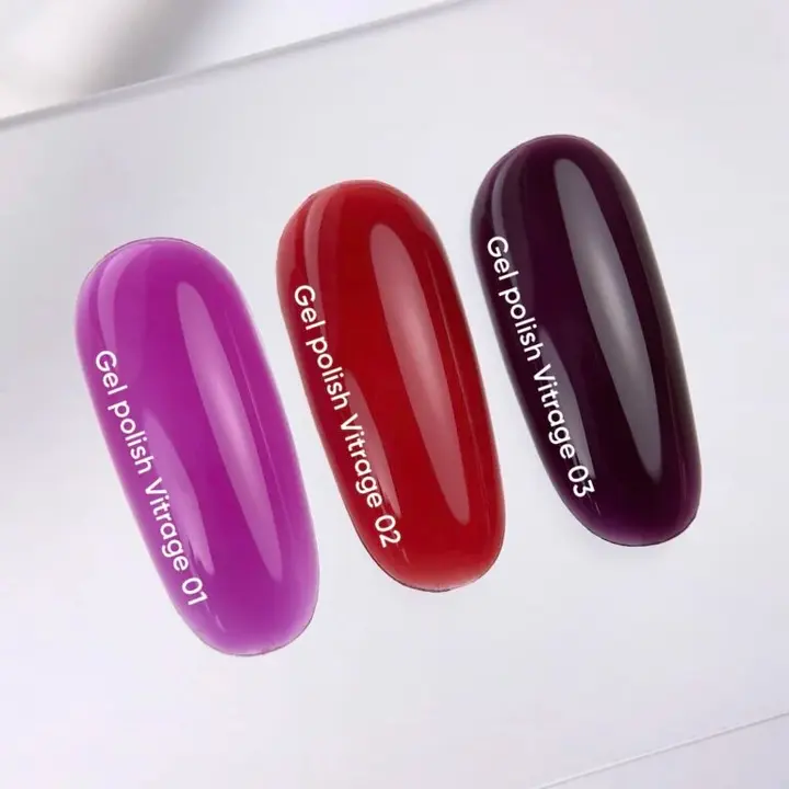 NOTD. Gel Polish Vitrage #02, 10 ml. Вітражний гель-лак, насичено-червоний #6