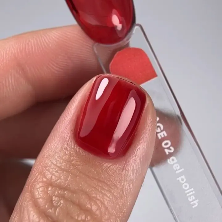 NOTD. Gel Polish Vitrage #02, 10 ml. Вітражний гель-лак, насичено-червоний #5