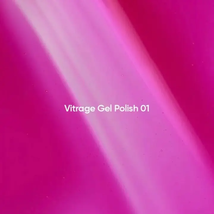 NOTD. Gel Polish Vitrage #01, 10 ml. Witrażowy gel polish, jaskraworóżowy (malinowy) #2