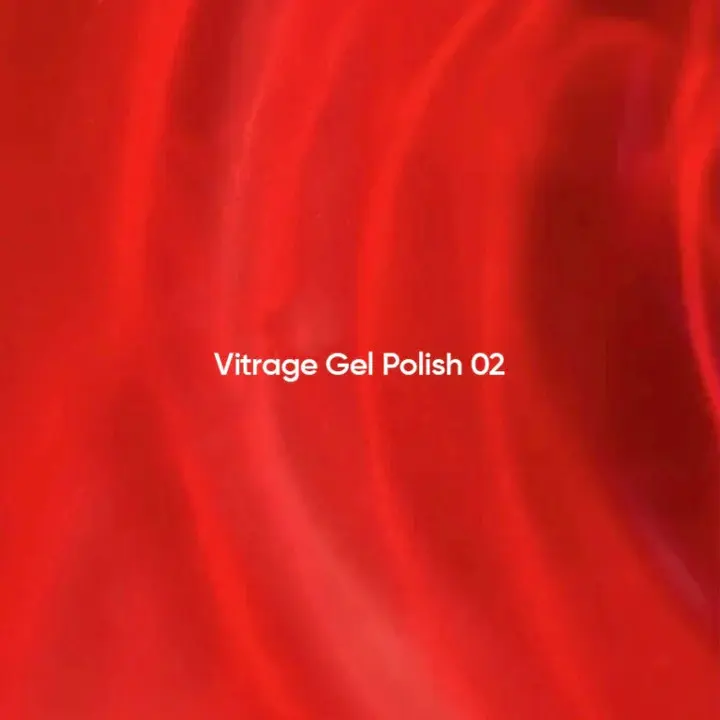 NOTD. Gel Polish Vitrage #02, 10 ml. Вітражний гель-лак, насичено-червоний #2
