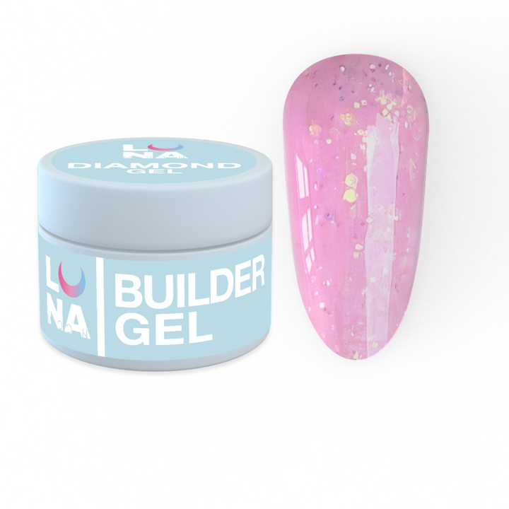УЦІНКА / LUNAmoon. Diamond Builder Gel #4, 15 ml, гель для нарощування з блискітками #1