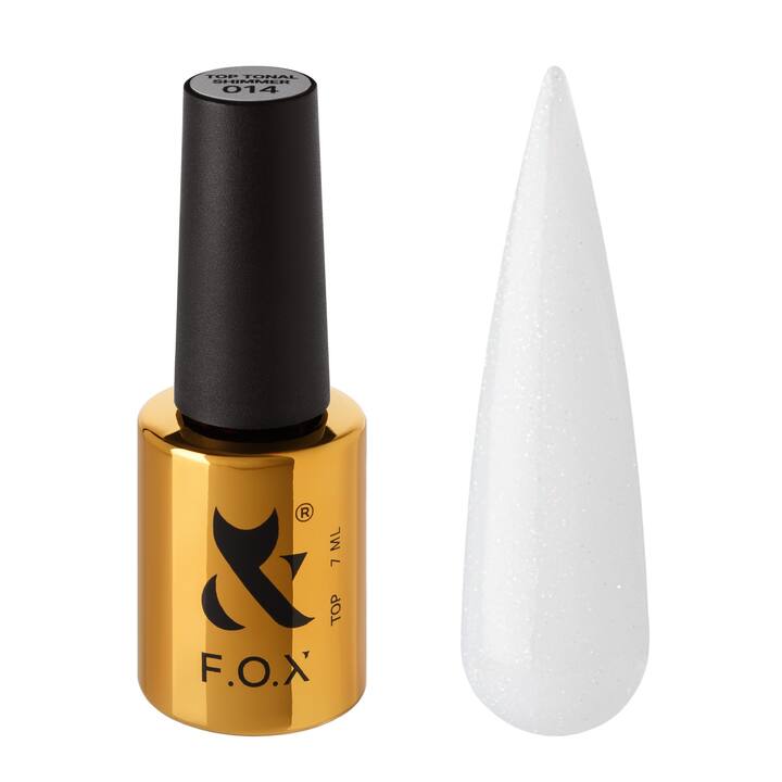F.O.X. Top Tonal #014, not sticky, 7 ml. Тонуючий топ без липкого шару, з шимером #1