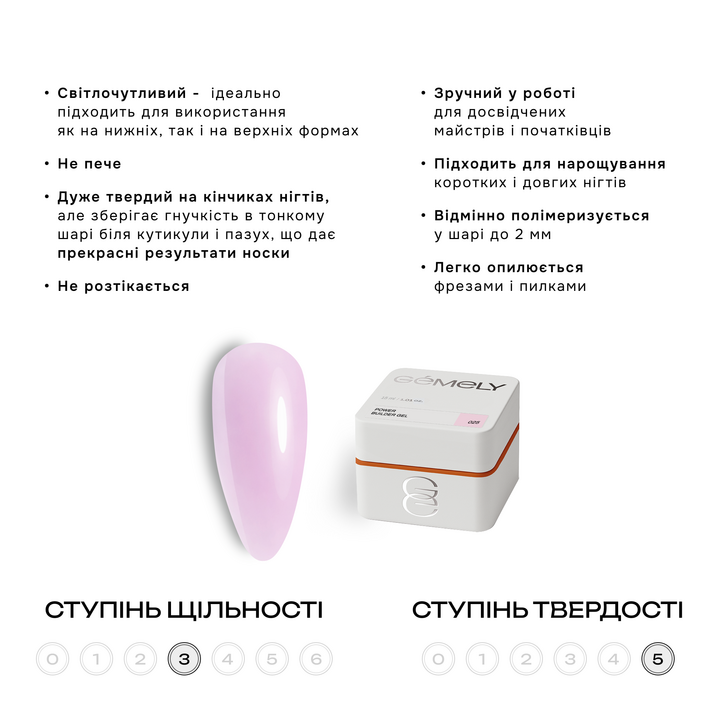 GÉMELY (ex GA&MA). Power builder gel #25, 15 ml, твердий гель #3