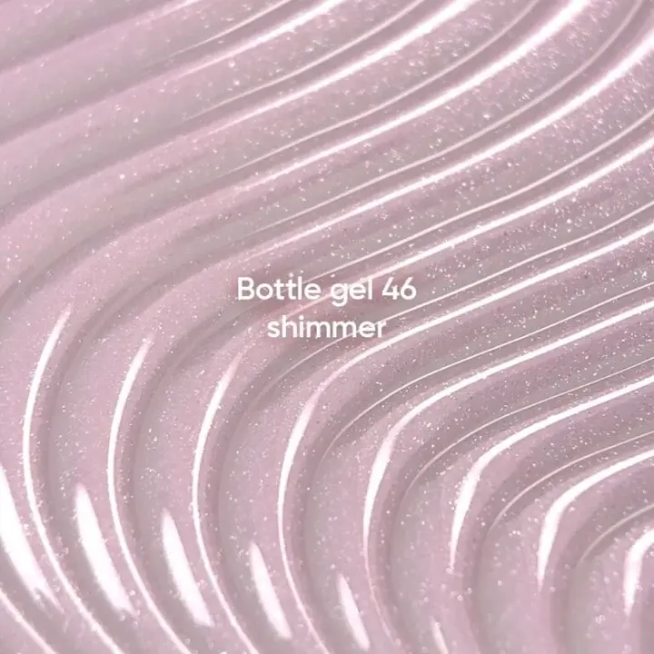 NOTD. Bottle Gel, shimmer, #46, 10 ml, надміцний гель для укріплення нігтів, молочно-рожевий зі сріблястим шиммером #2