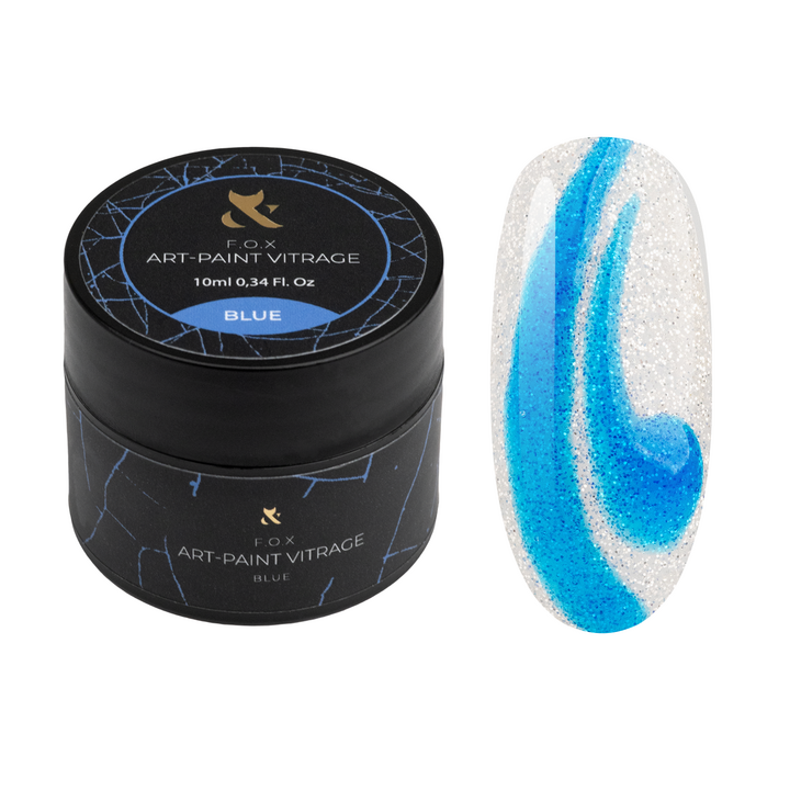 F.O.X. Art-paint Vitrage, Blue, 10 ml. Вітражна гель-фарба, синя #1