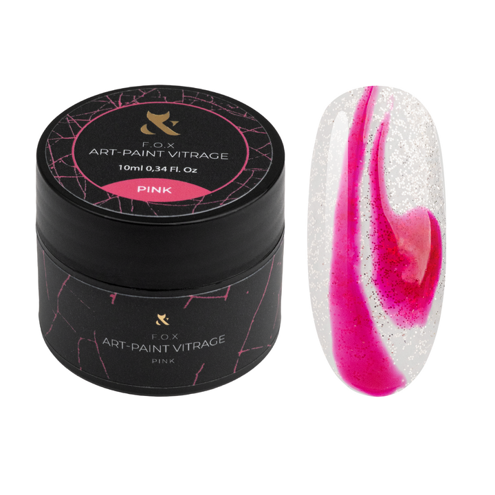 F.O.X. Art-paint Vitrage, Pink, 10 ml. Вітражна гель-фарба, рожева #1