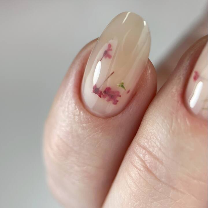 SAGA. Liquid Floral Gel, 15 ml, #05. Рідкий гель для укріплення та нарощування з сухоцвітами #2